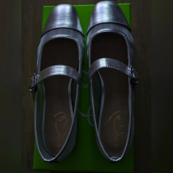 Sam Edelman Miranda Silver Mesh Mary Jane Flats – Size 9 – NIB - Picture 4 of 11